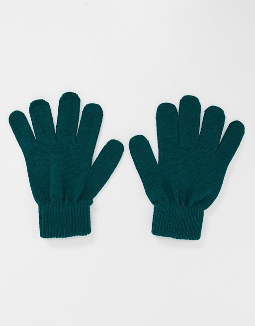 Boardmans recycled yarn gloves in forest green