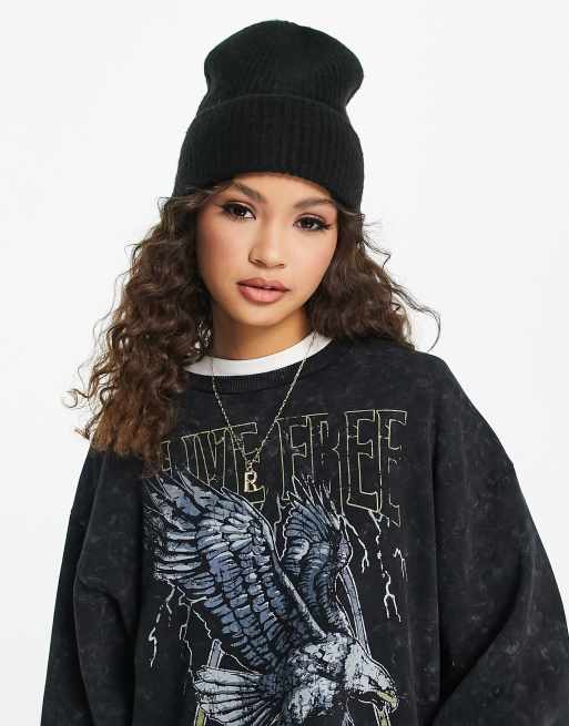 Boardmans ribbed knit beanie in black