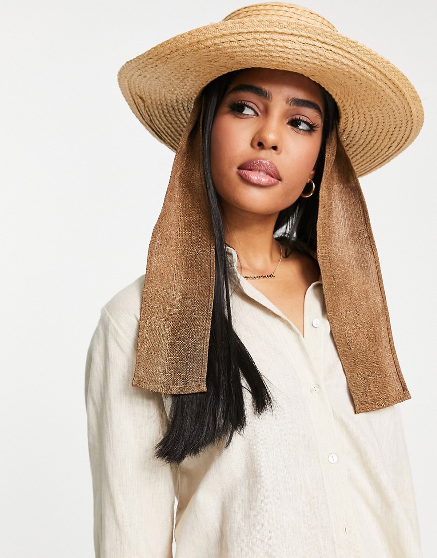 straw boater hat in natural-Neutral