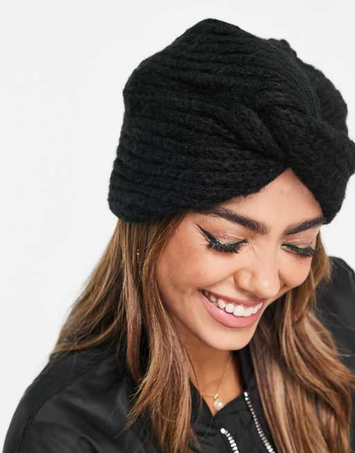 Boardmans – Svart, stickad mössa i turbanstil, 4 av 4