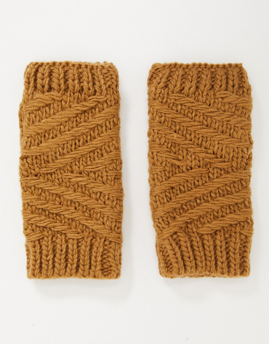 Boardmans textured knitted handwarmer in beige