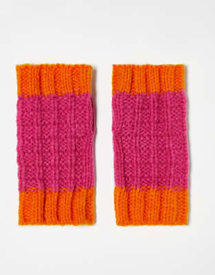 Boardmans waffle knit mittens in pink