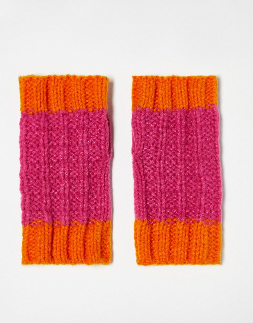 Boardmans waffle knit mittens in pink