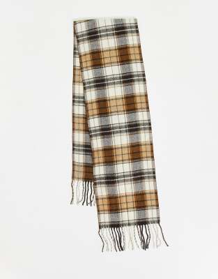 Boardmans Boardmans woven check fringe scarf in multi