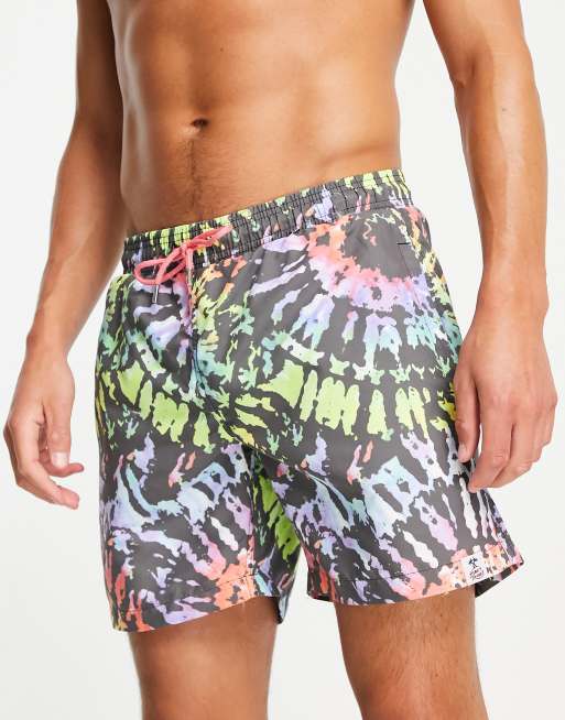 Boardshorts con efecto tie dye de Hunky Trunks