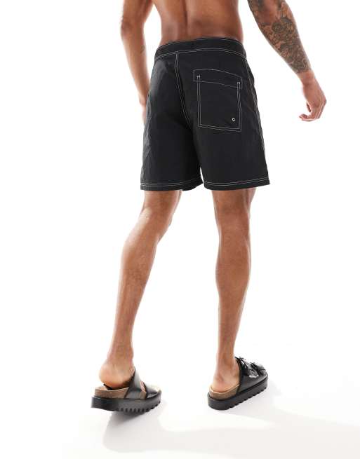 Boardshorts de baño negros con costuras en contraste Ole de Weekday, 4 de 4