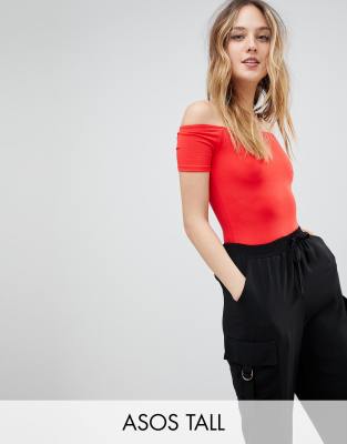 фото Боди с короткими рукавами asos design tall-красный asos tall