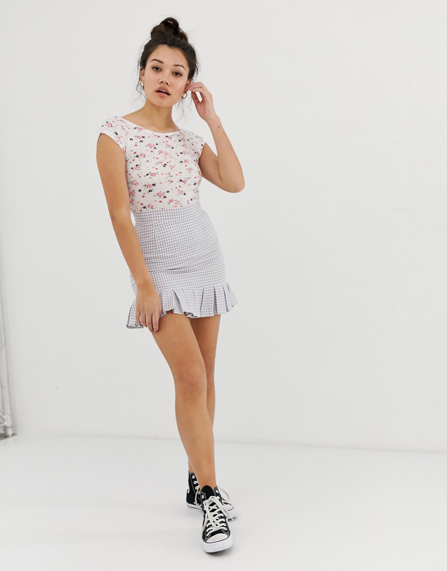 фото Боди с цветочным принтом в винтажном стиле daisy street-белый