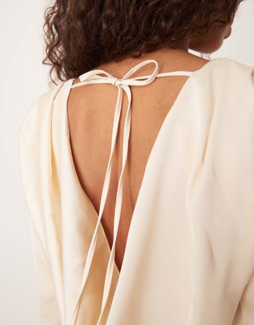 Body color ostra con diseño desbocado de satén de ASOS DESIGN, 2 de 4
