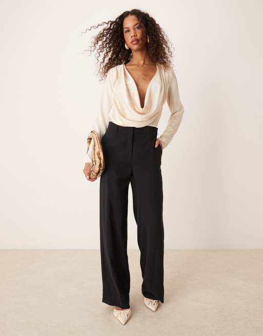 Body color ostra con diseño desbocado de satén de ASOS DESIGN, 4 de 4