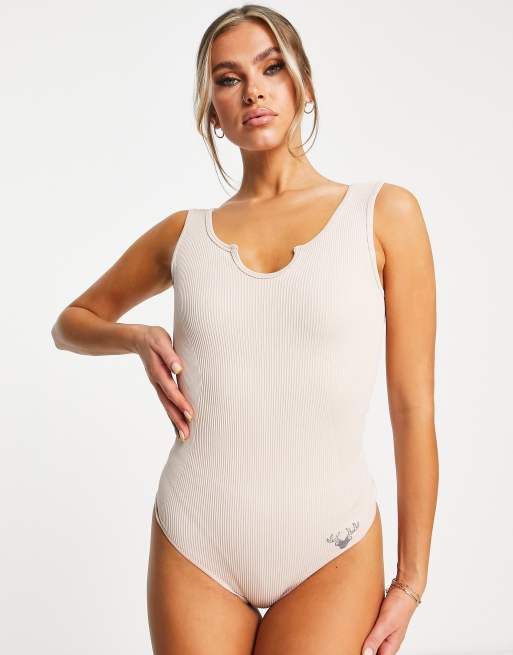Body color visón con muesca en el cuello sin costuras de Twill Active - LPINK, 3 de 4