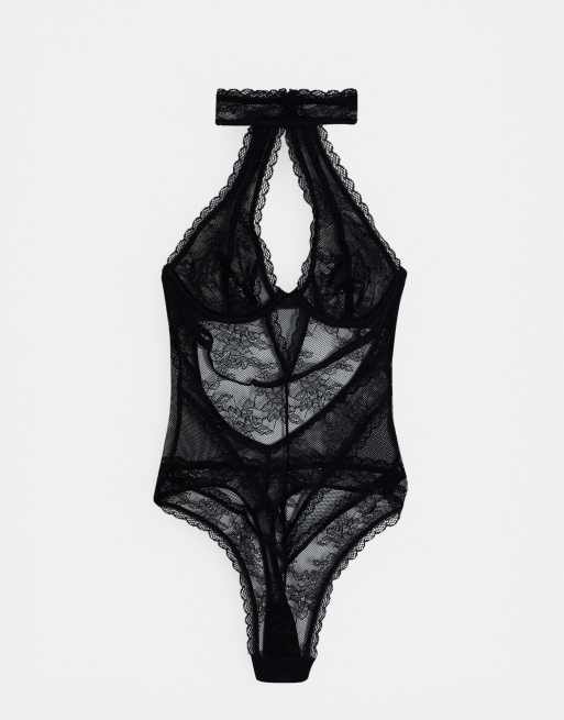 Body con aro, cuello halter y detalle de ojal Adalynn de ASOS DESIGN, 4 de 4