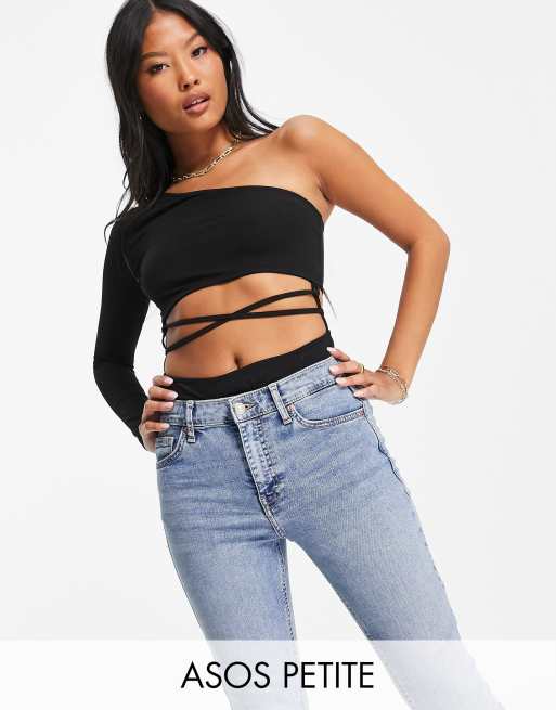 Body negro asim trico de ASOS DESIGN Petite