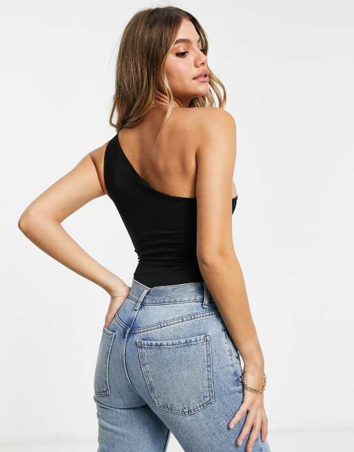 Body negro básico asimétrico de Missguided, 2 de 4