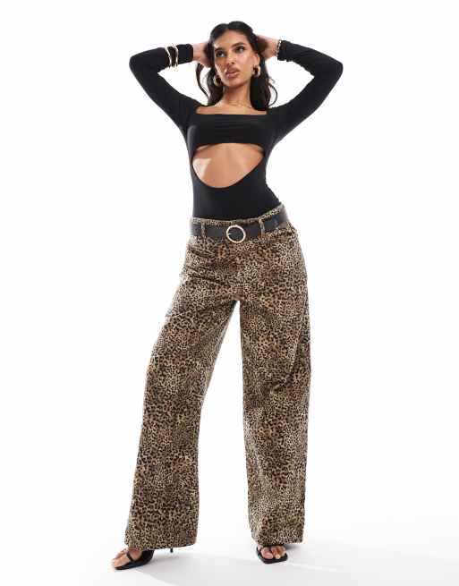 Body negro ceñido de manga larga con abertura de ASOS DESIGN, 4 de 4