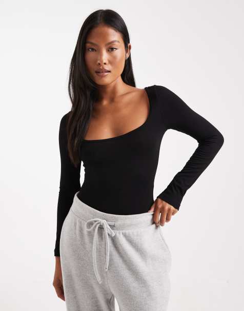 Body negro con cuello ancho de Miss Selfridge Petite - view 1