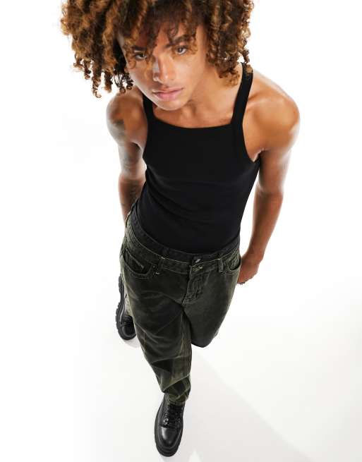 Body negro con cuello cuadrado de ASOS DESIGN, 2 de 4