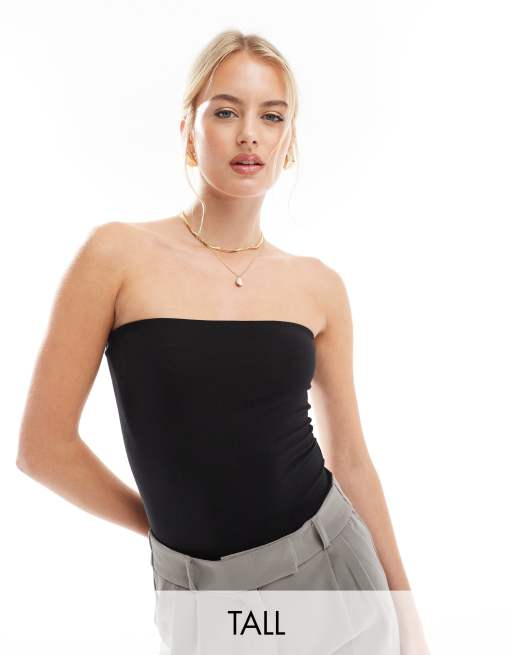 Body negro con escote palabra de honor de punto de Threadbare Tall