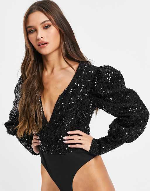 Body con lentejuelas de Rare London | ASOS