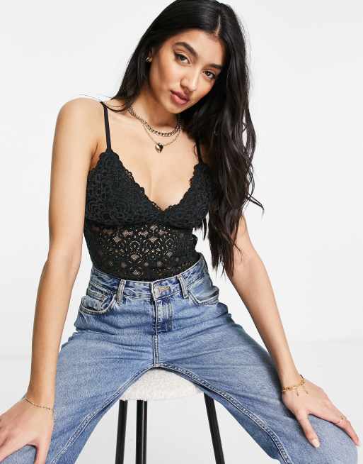 Body negro de encaje de Gilly Hicks 