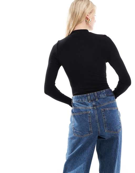 Body negro de manga larga y cuello alto de ASOS DESIGN Tall, 4 de 4