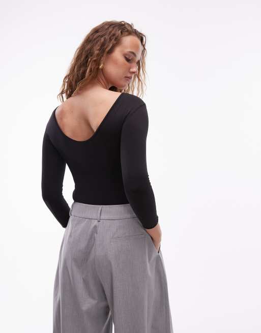 Body negro de punto liso muy suave elástico en cuatro direcciones de ARKET, 3 de 4