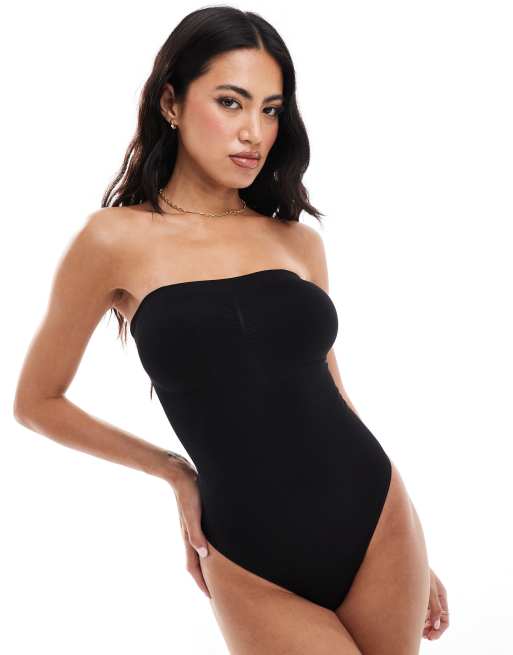 Body negro de tanga con escote palabra de honor sin costuras de Magic Bodyfashion ASOS