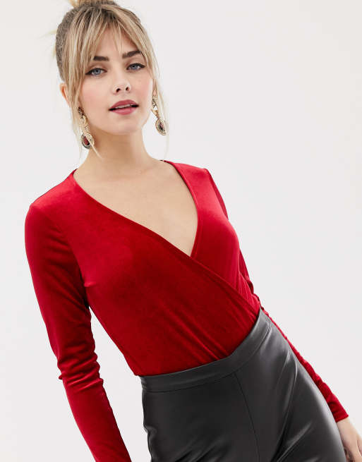 Body de manga larga - Rojo oscuro - MUJER