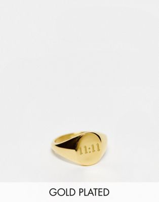 Bohomoon 11:11 gold plated stainless steel ring