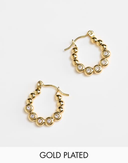 Hoop earrings with on sale balls on them