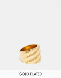 Bohomoon Ethereal gold plated stainless steel chunky twist ring