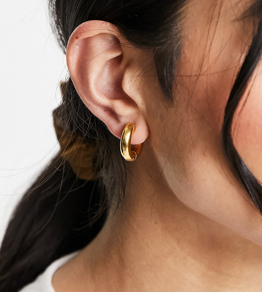 Bohomoon gold plated stainless steel 20mm tube hoop earrings