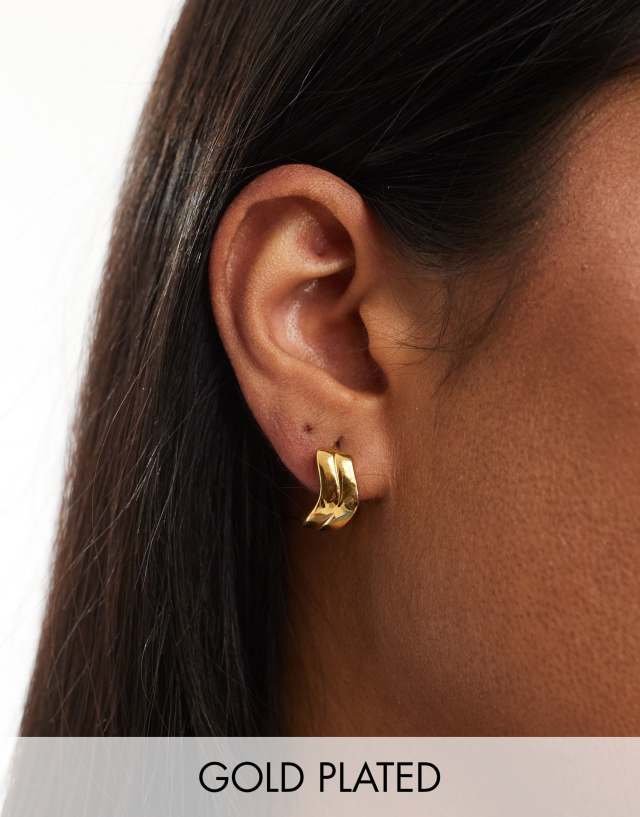 Bohomoon - maeve gold plated stainless steel molten hoop earrings