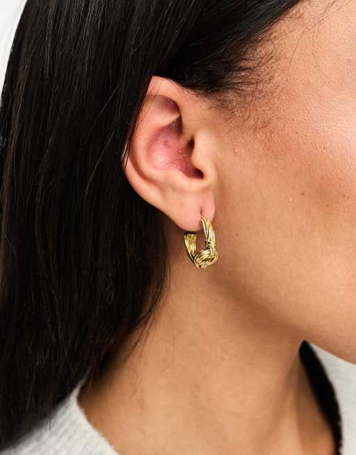 Bohomoon Pia gold plated chain detail hoop earring, 4 of 4