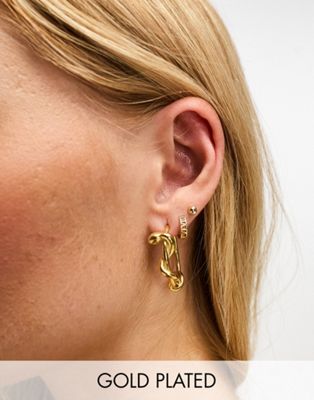 Bohomoon Python gold plated hoop earrings with snake detail