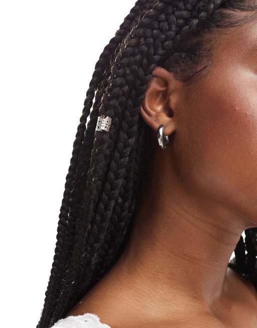 Bohomoon - Sølvfarvede 20 mm hoop-øreringe i rustfrit stål med tubedesign
