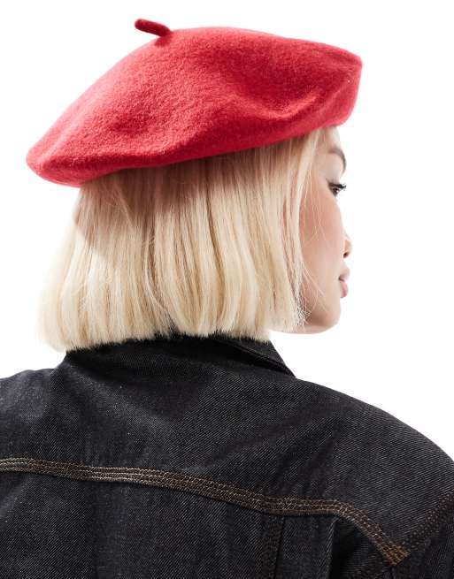 Boina roja con diseño ajustado de lana de ASOS DESIGN, 4 de 4