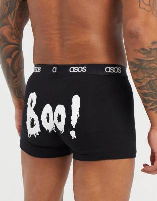 фото Боксеры-брифы с принтом "boo" сзади asos design halloween-черный цвет