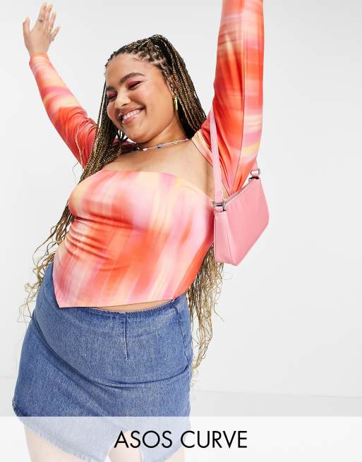 Bolero con estampado marmoleado difuminado de ASOS DESIGN Curve 