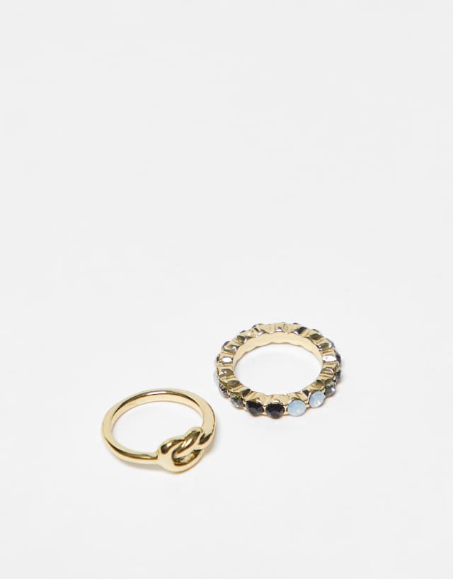 Bolongaro Trevor 2 pack rings in gold