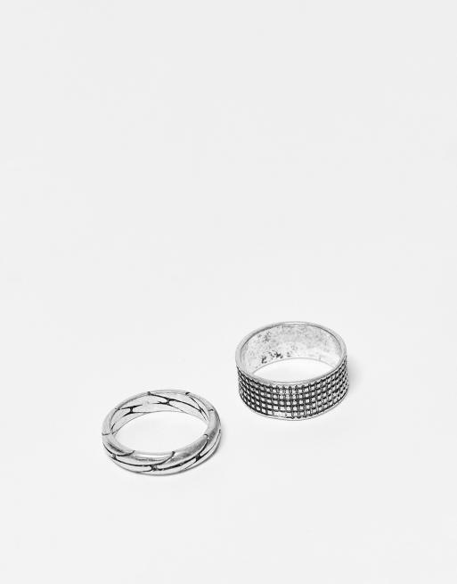 Bolongaro Trevor – 2er-Pack Ringe in Silber