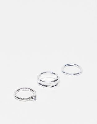 Bolongaro Trevor Bolongaro Trevor 3 pack rings in silver
