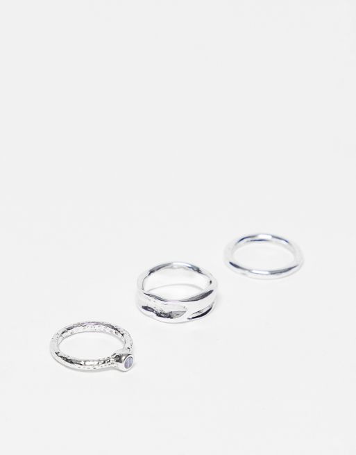 Bolongaro Trevor – 3er-Pack Ringe in Silberoptik