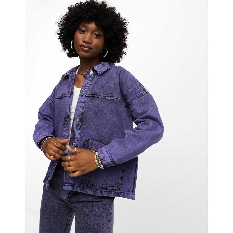 Topshop purple denim outlet jacket