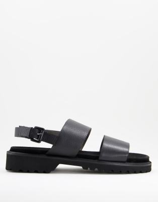 Hugo Boss Adam Leather Sandals-black