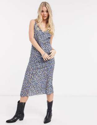 asos leopard slip dress