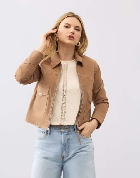 Bolongaro Trevor Bolongaro trevor real suede freya trucker jacket in brown - view 1