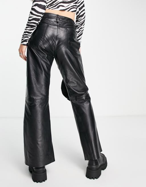 Leather trousers hot sale bootcut