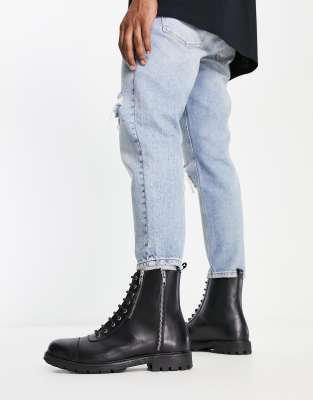 trevor boots in ivory leather