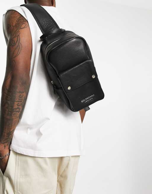 Bolongaro Trevor - Borsa a tracolla minimal in pelle nera 